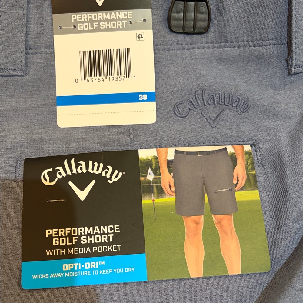 Callaway Light Blue Golf Performance Shorts - Picture 2 of 2